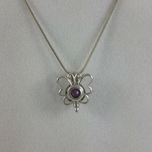 Sterling Silver Butterfly Cage Necklace
